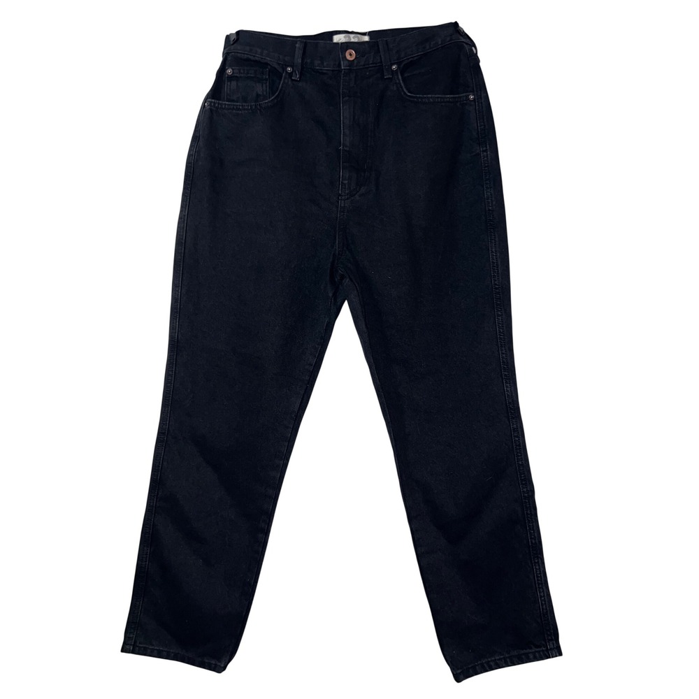 We The Free Free People Black High Rise Straight Leg Denim Jeans Women's Size 32